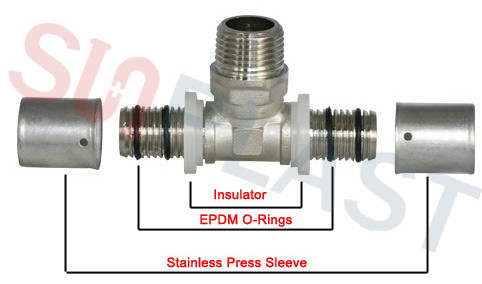 Brass PEX-AL-PEX press fittings